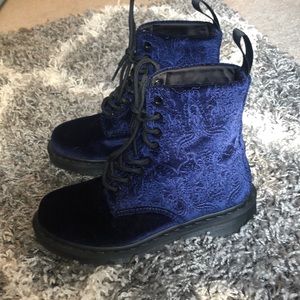 Blue velvet style Doc Marten Combat Boots